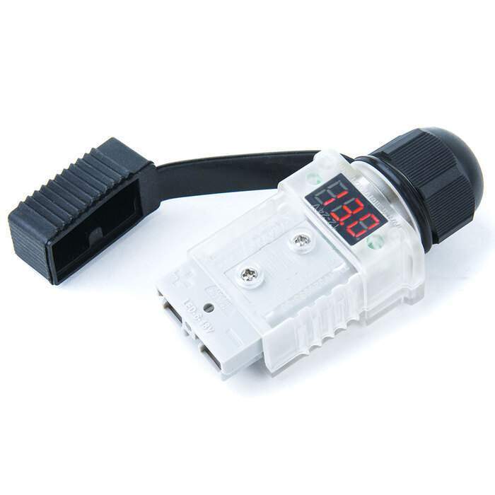 Anderson Plug Voltmeter with Voltage Display - 50A, Black