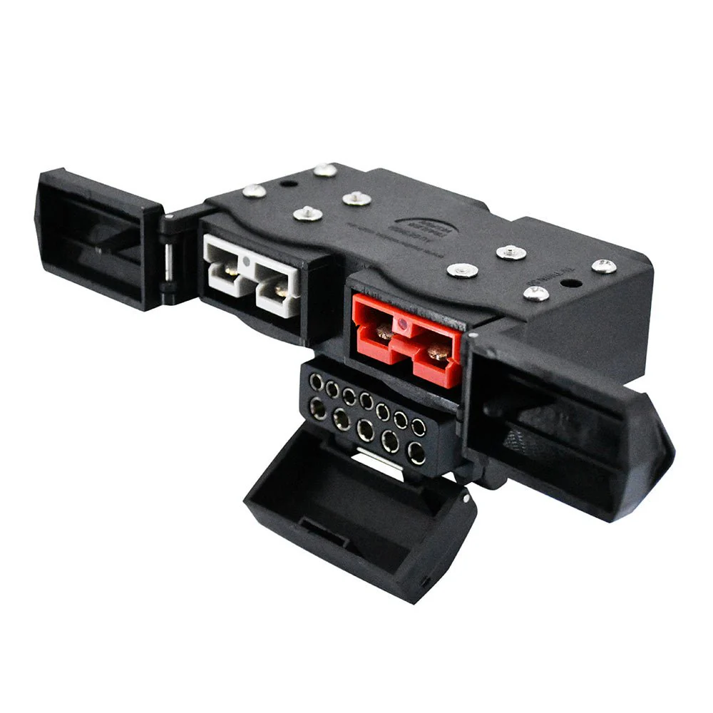 50A Anderson Style Dual Connector Cover with Mounted 12-Pin Flat Socket + Quick Screw LED Connectors - Image 2