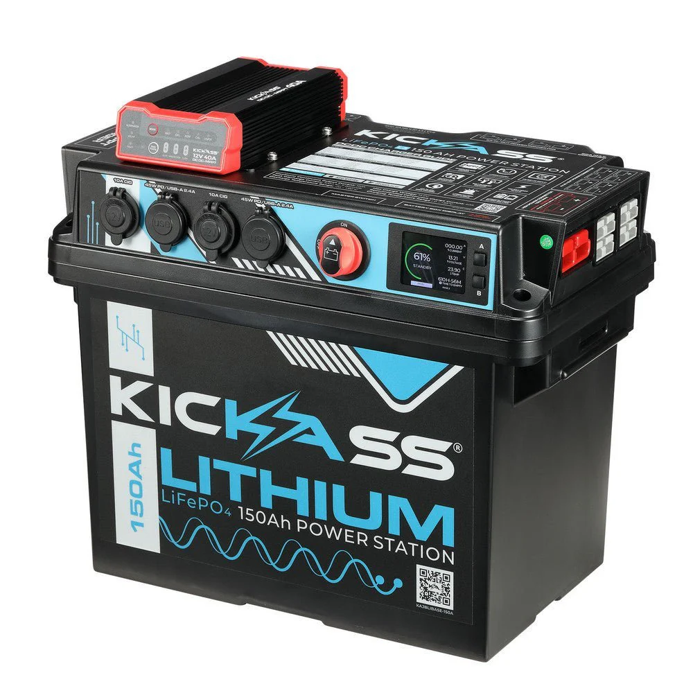 KickAss 150Ah Lithium Power Station with 40A DCDC Charger & 32A AC Charger Bundle - Image 2