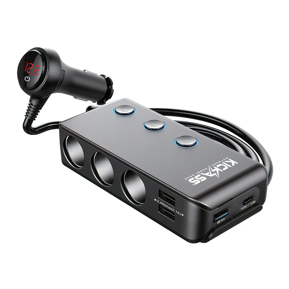 KickAss 100W Car Charger + 3 Way Cigarette Socket Splitter Bundle - Image 3