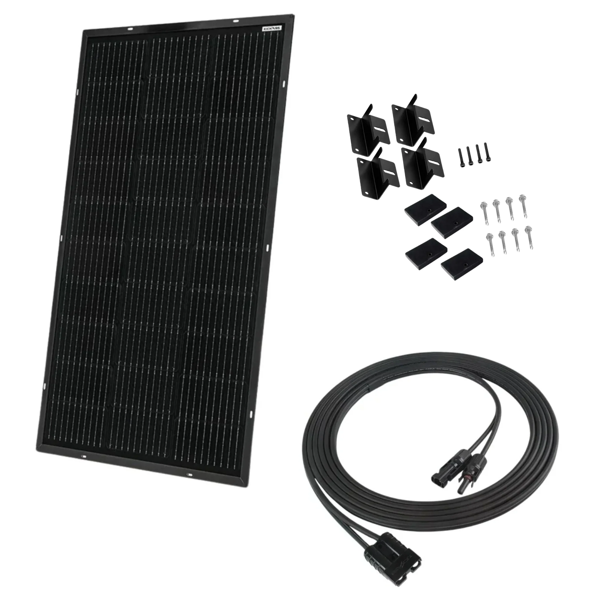 KickAss 110W Ultra Slim Solar Panel + PV to Anderson Extension Cable Bundle - 5m