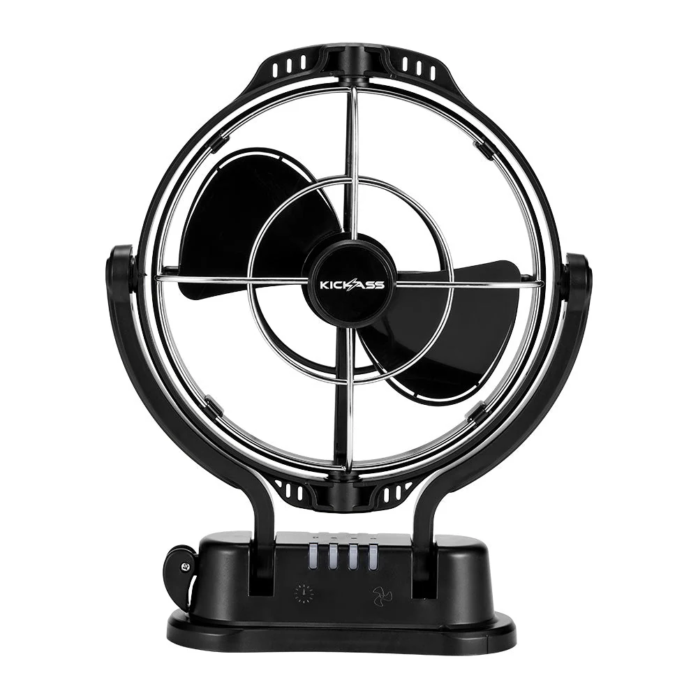 Kickass 12/24v 360°, 3 Speed Caravan fan, Black - Image 2