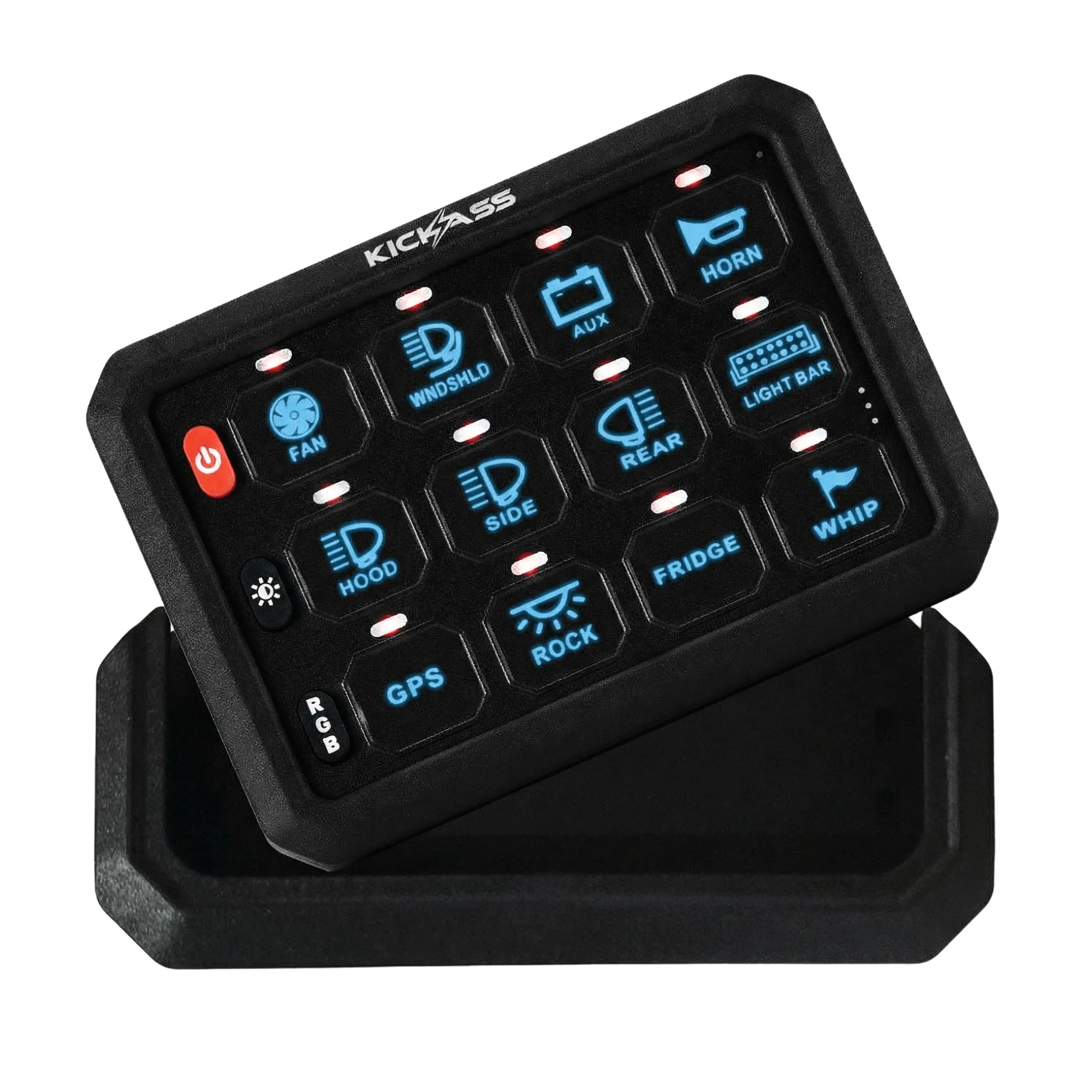 KickAss 12/24V 12 Gang Wireless Switch Panel with Magnetic Charging Cradle - MKII - Image 2