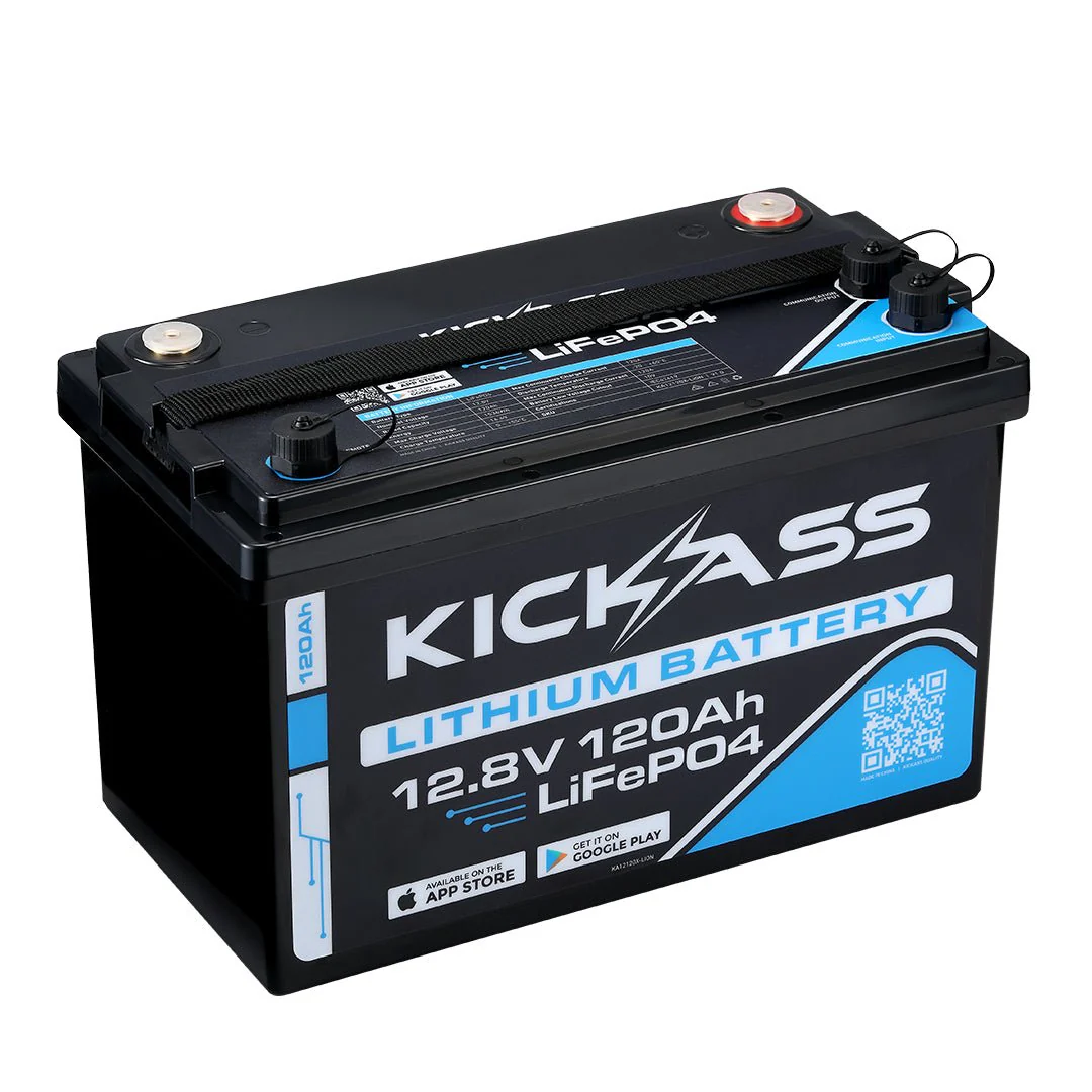 KickAss Smart 12V 120Ah Lithium Deep Cycle Battery LiFePO4