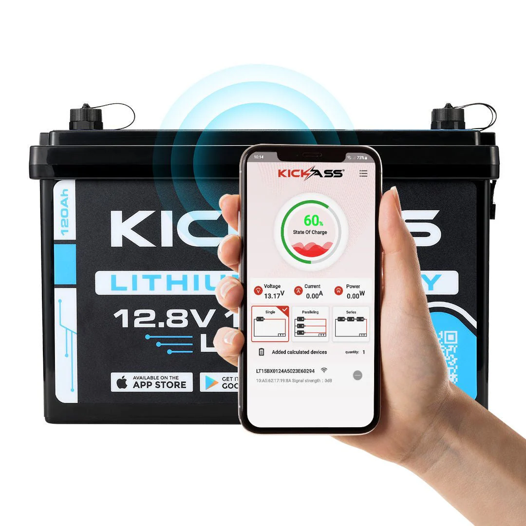 KickAss Smart 12V 120Ah Lithium Deep Cycle Battery LiFePO4 - Image 2
