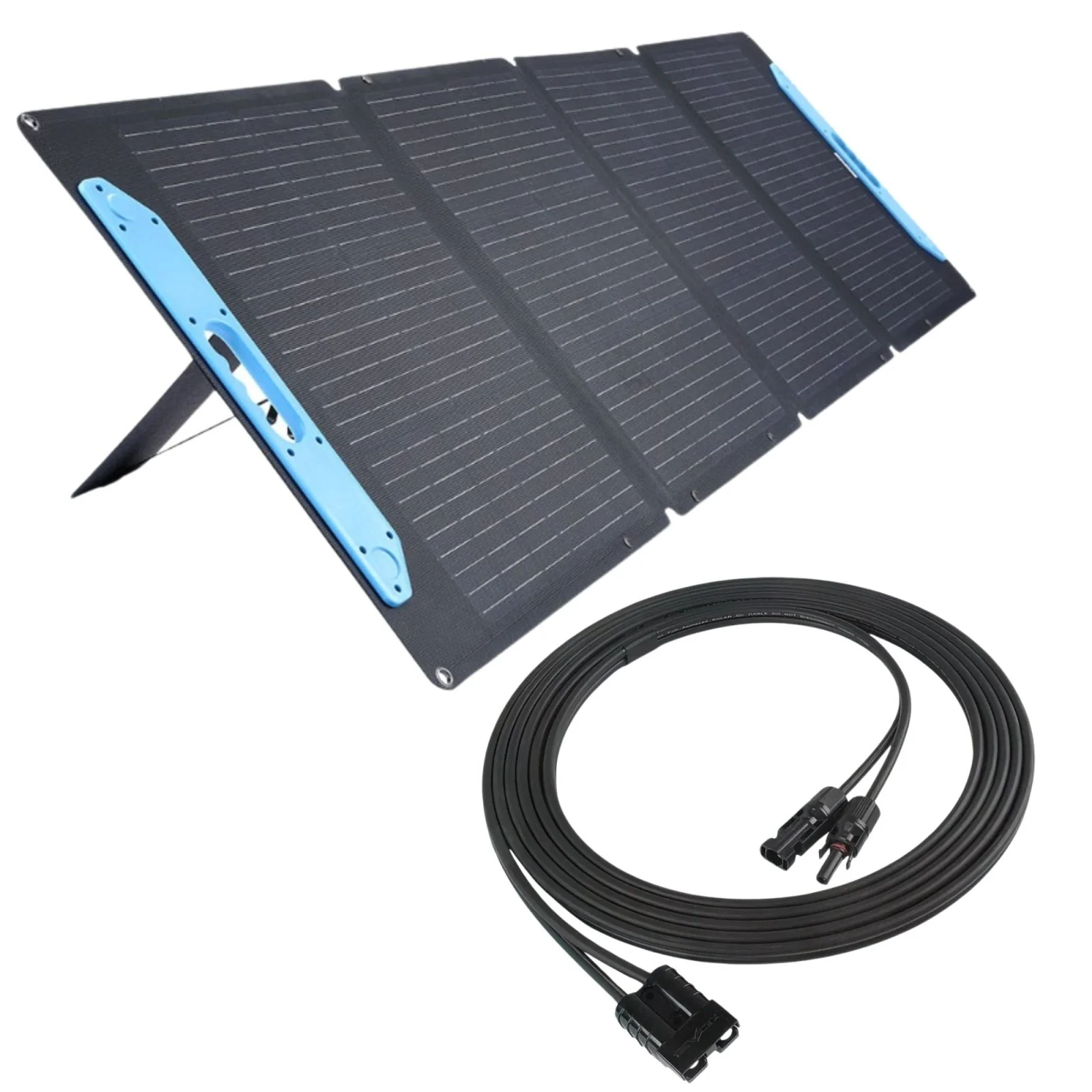 KickAss 120W Folding Solar Panel + PV to Anderson Extension Cable Bundle - 5m