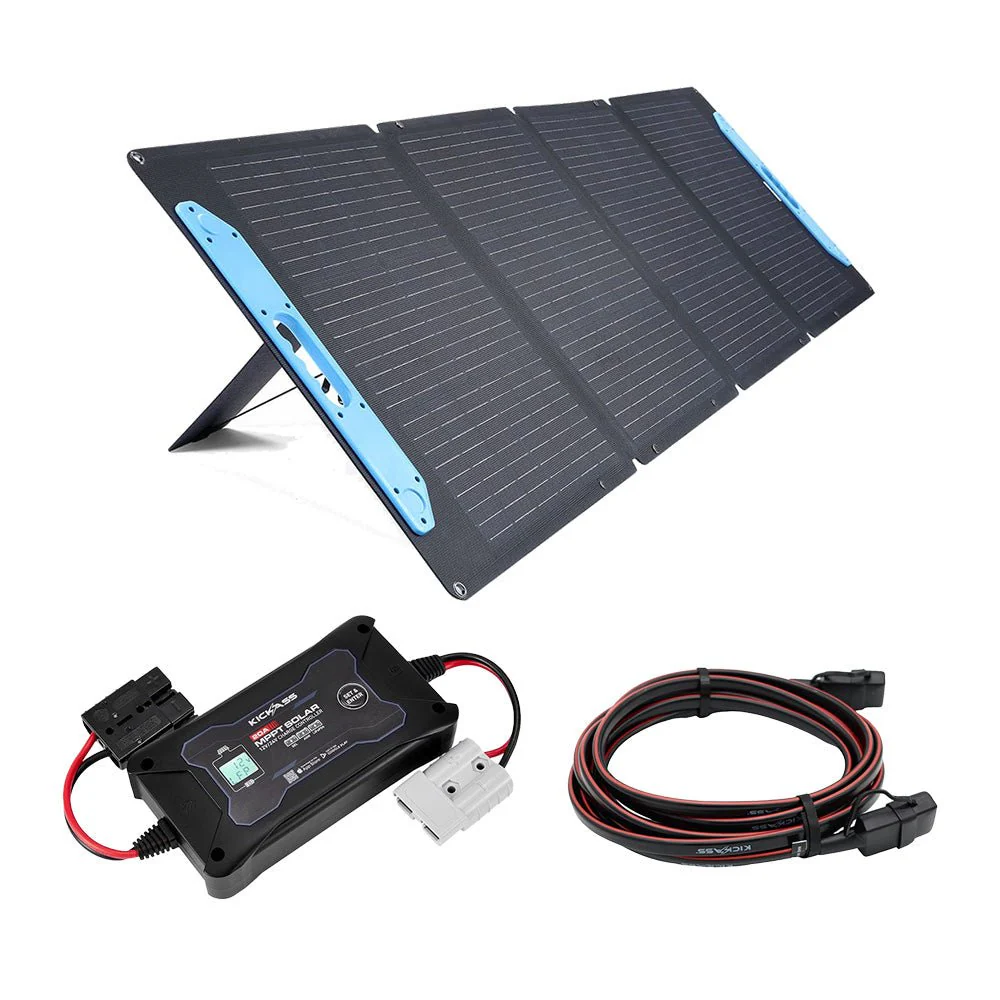 KickAss 120W Folding Solar Panel with MPPT Controller Kit