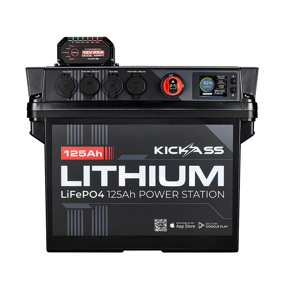 KickAss Smart 125Ah Lithium Battery Box Power Station with 25A DCDC Charger + Integrated Bluetooth - Image 2