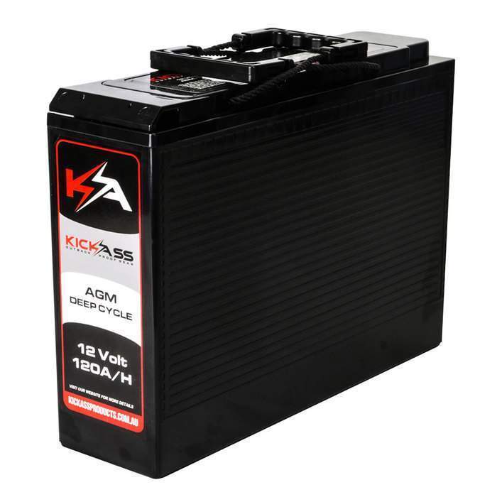 KickAss 12V 120Ah Deep Cycle AGM Battery + Battery Tray Bundle - Image 2