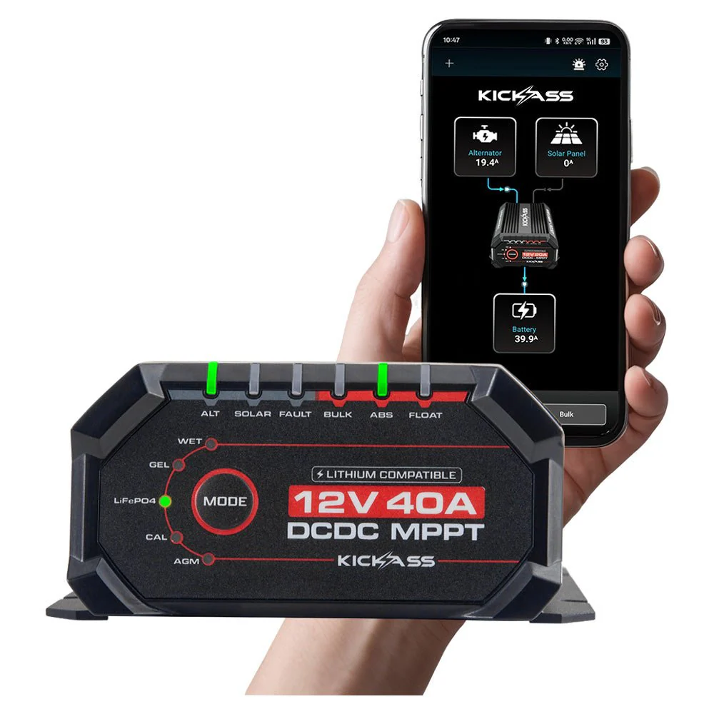 KickAss Smart 12V/24V 40A DCDC Charger With Solar MPPT + Integrated Bluetooth + Pre-Wired Anderson - Image 2