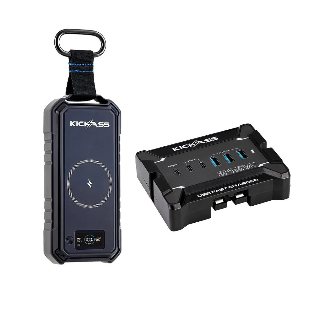 KickAss 12V Anderson To USB Fast Charger + KickCharge Swag 88 Power Pack Bundle