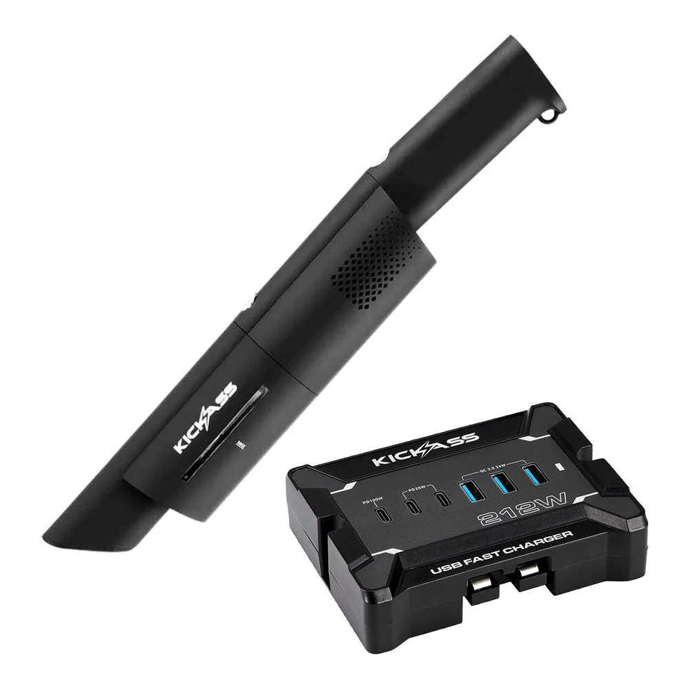 KickAss 12V Anderson To USB Fast Charger + Portable Vacuum Cleaner Bundle
