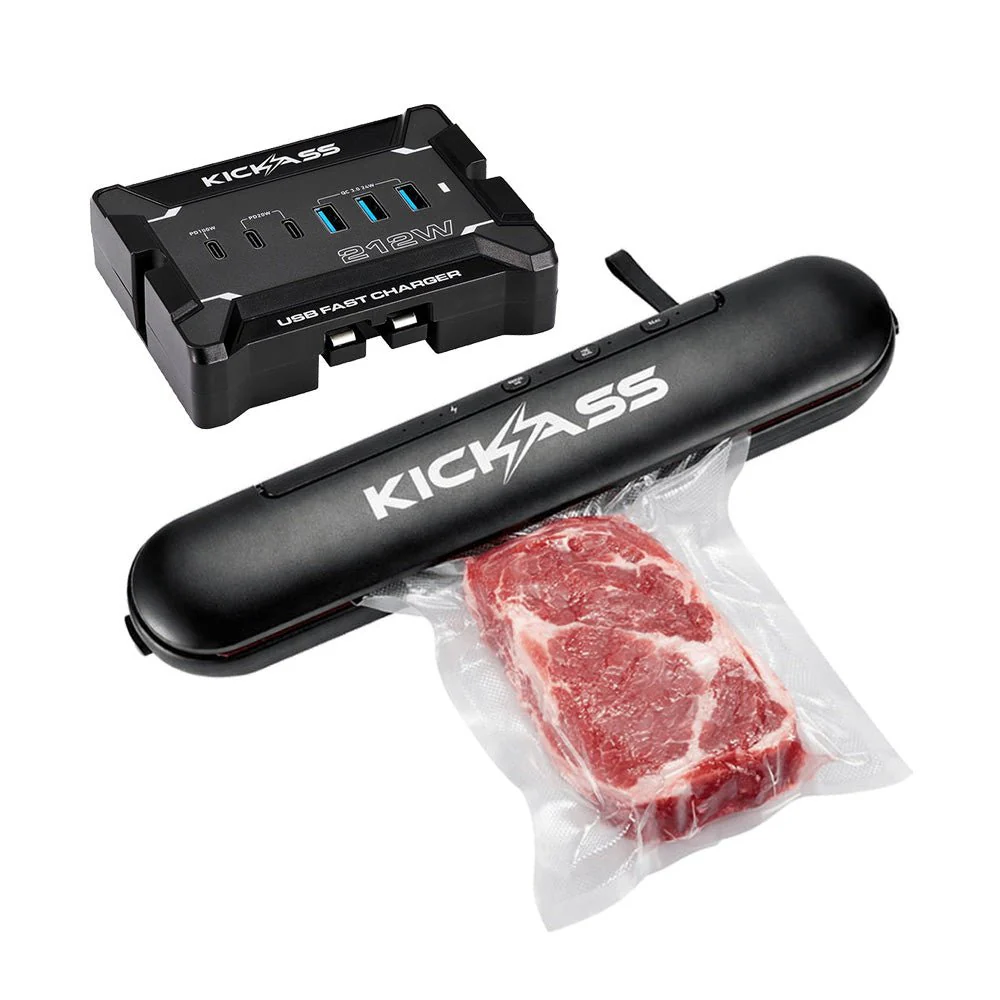 KickAss 12V Anderson To USB Fast Charger + Rechargeable Lithium Vacuum Sealer Bundle