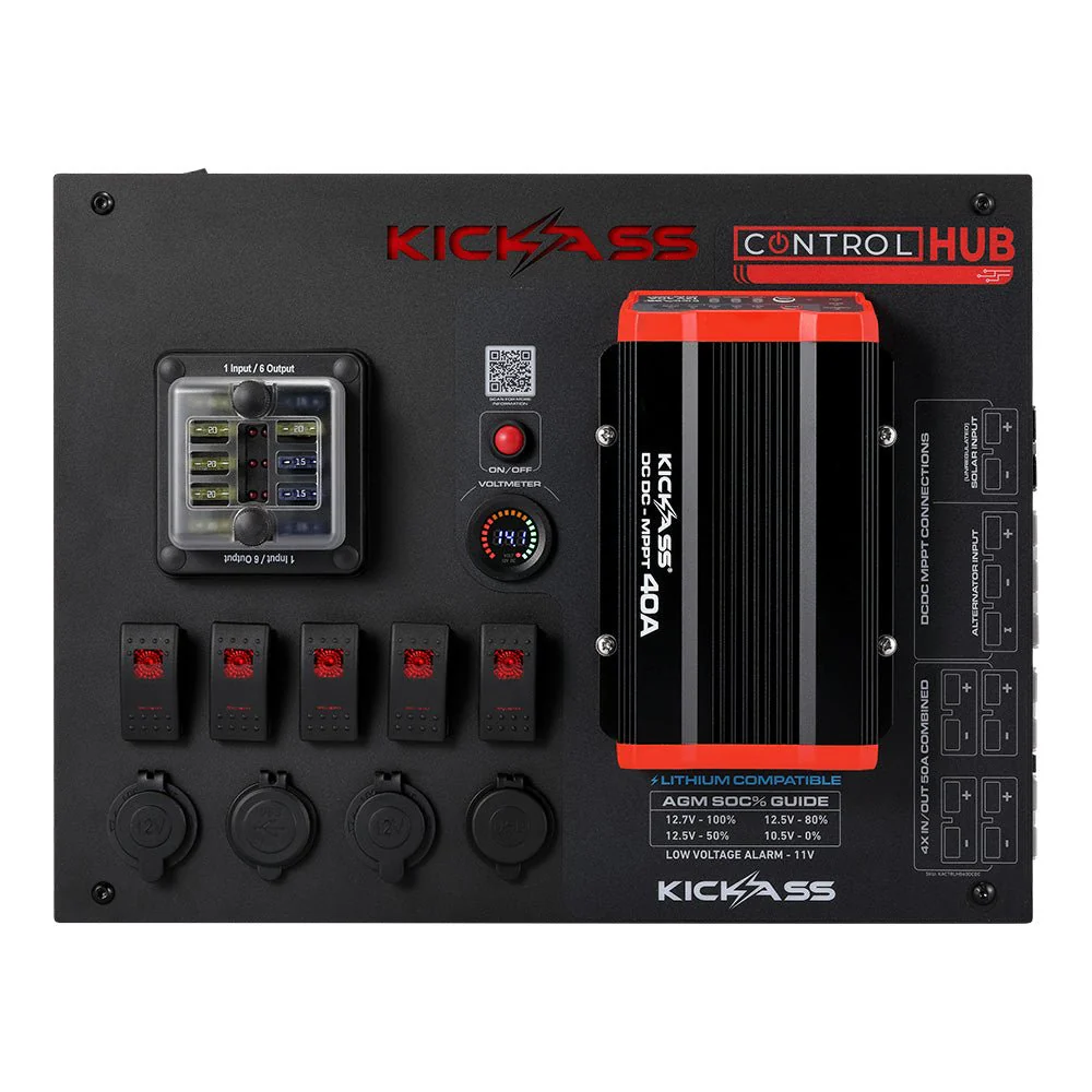 KickAss 12V Control Hub / Panel with 40A DCDC Charger - Image 2