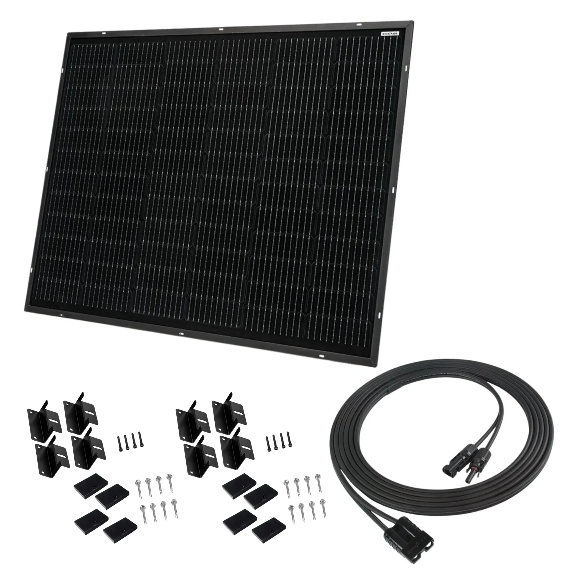 KickAss 170W Ultra Slim Solar Panel + PV to Anderson Extension Cable Bundle - 5m