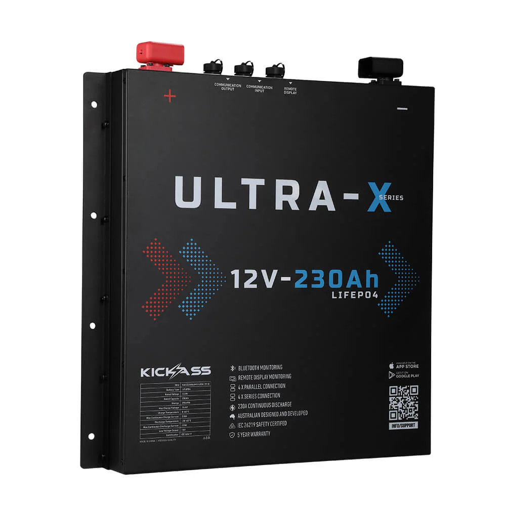 KickAss 230Ah Slimline Lithium Battery Bundle with 32A Smart Charger - Image 2