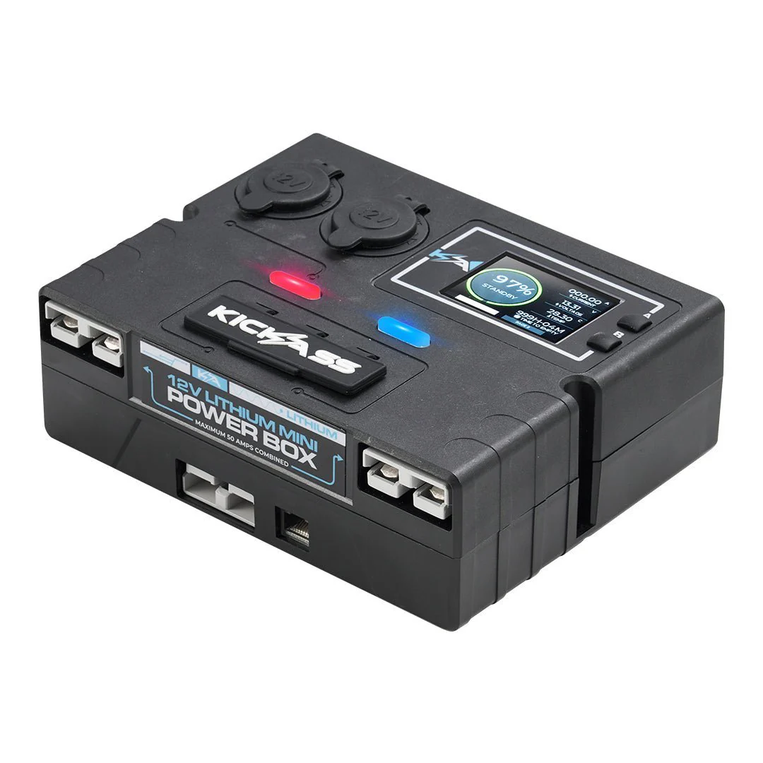 KickAss 230Ah Slimline Lithium Black Edition Complete Dual Battery Kit with 40A DCDC Charger with Bluetooth, 12V Control Box and Battery Monitor, Plug - Image 4