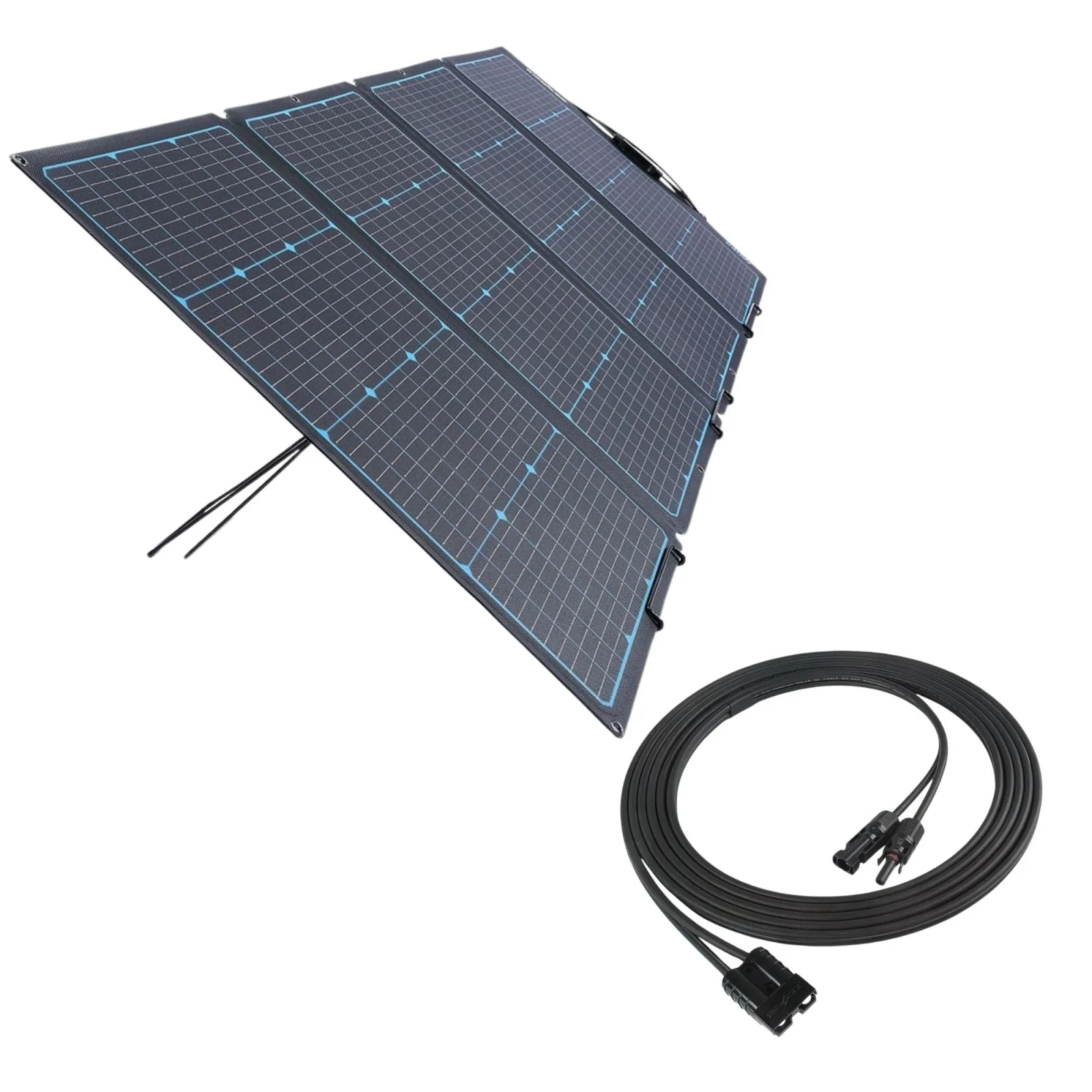 KickAss 240W Folding Solar Panel + PV to Anderson Extension Cable Bundle - 5m