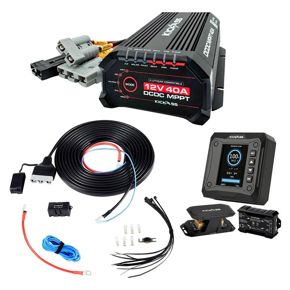 KickAss 25A DCDC Complete Dual Battery Kit with Smart Shunt and Wiring