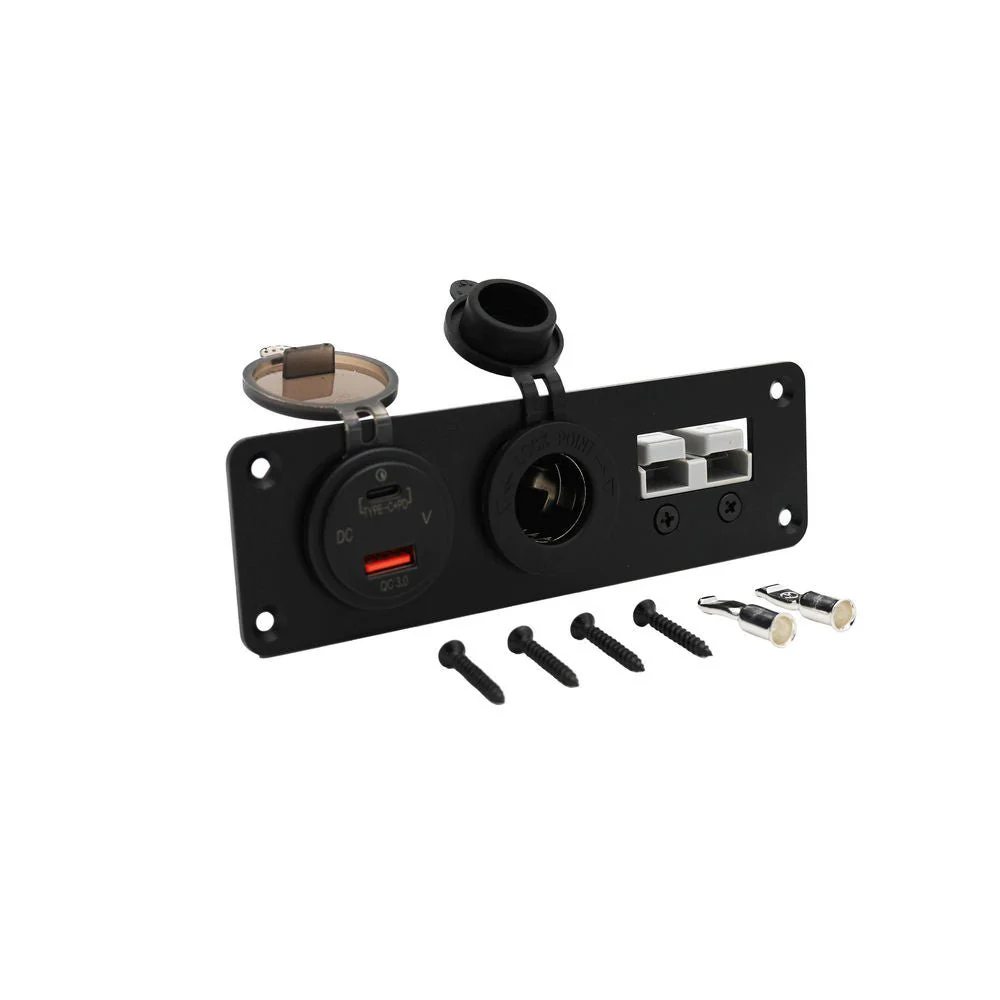 KickAss 3-in-1 Flush Mount - 10A Cigarette Socket, 50A Anderson Socket, USB A 3.1 & USB C 45W