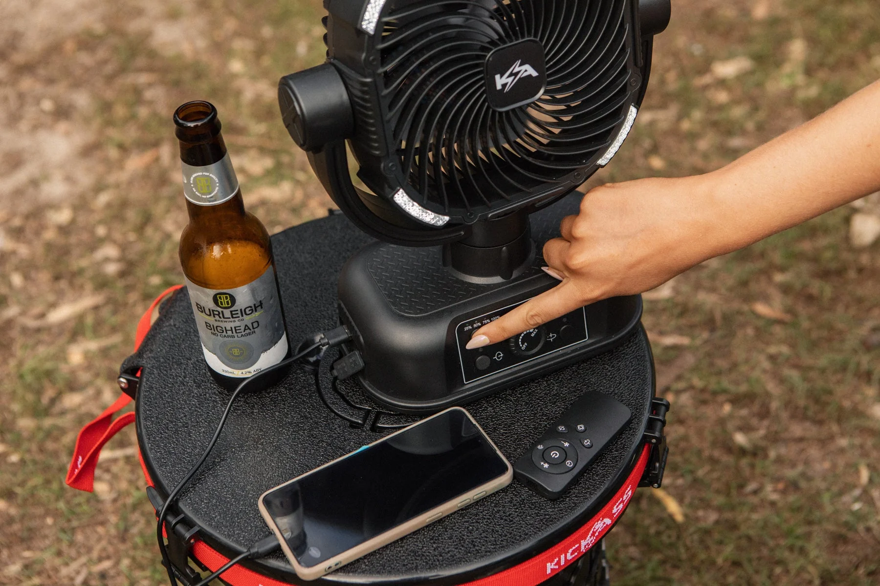 Kickass 360° Oscillating 20,000mAh Camping Fan with Power Bank & Light - Image 4