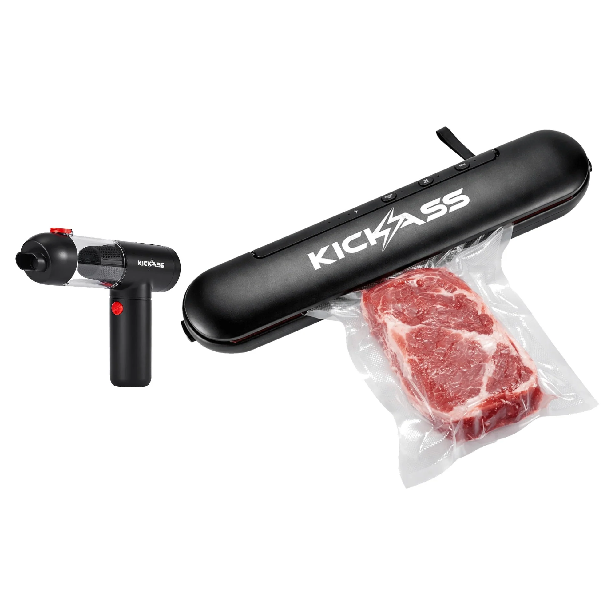 KickAss 4-in-1 Vacuum Cleaner + Rechargeable Vacuum Sealer Bundle