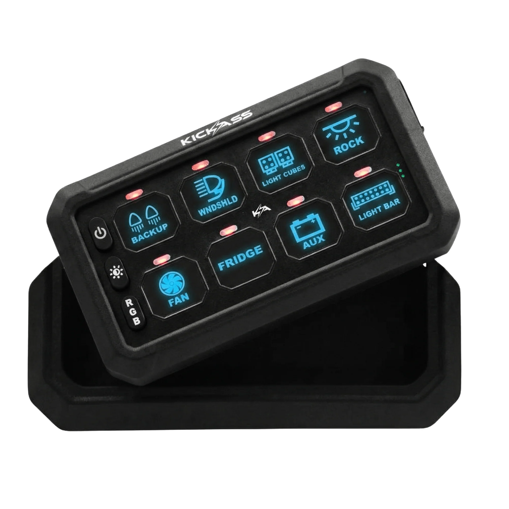 KickAss 12/24V 8 Gang Wireless Switch Panel with Magnetic Charging Cradle - MKII - Image 2