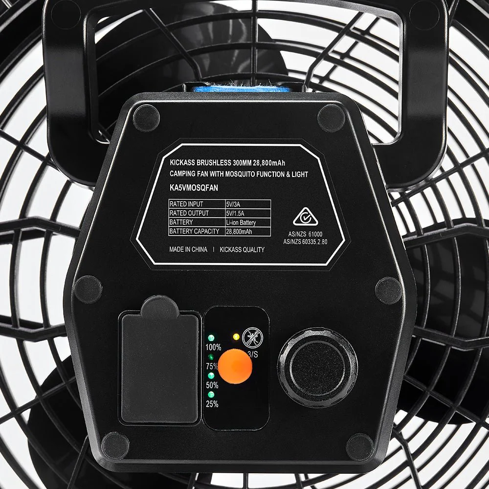 KickAss Brushless 300mm 28800mAh Camping Fan with Mosquito Function & light - Image 10