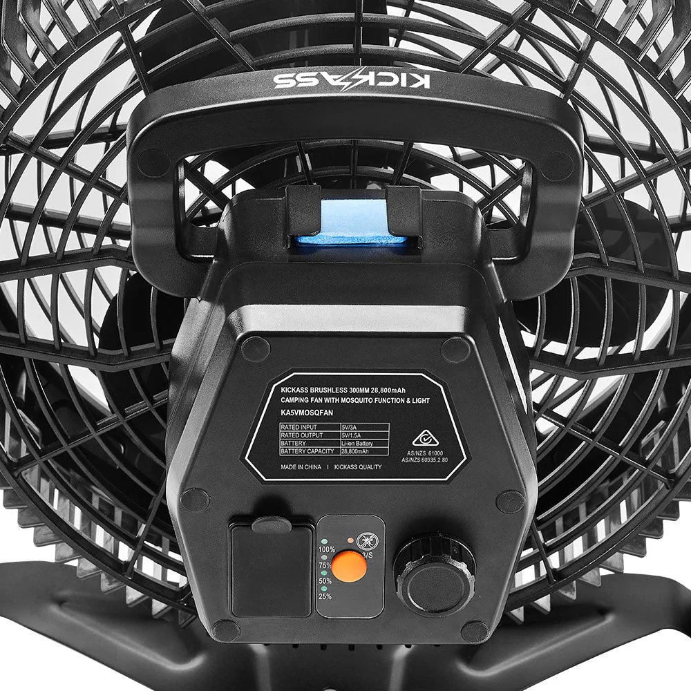 KickAss Brushless 300mm 28800mAh Camping Fan with Mosquito Function & light - Image 8