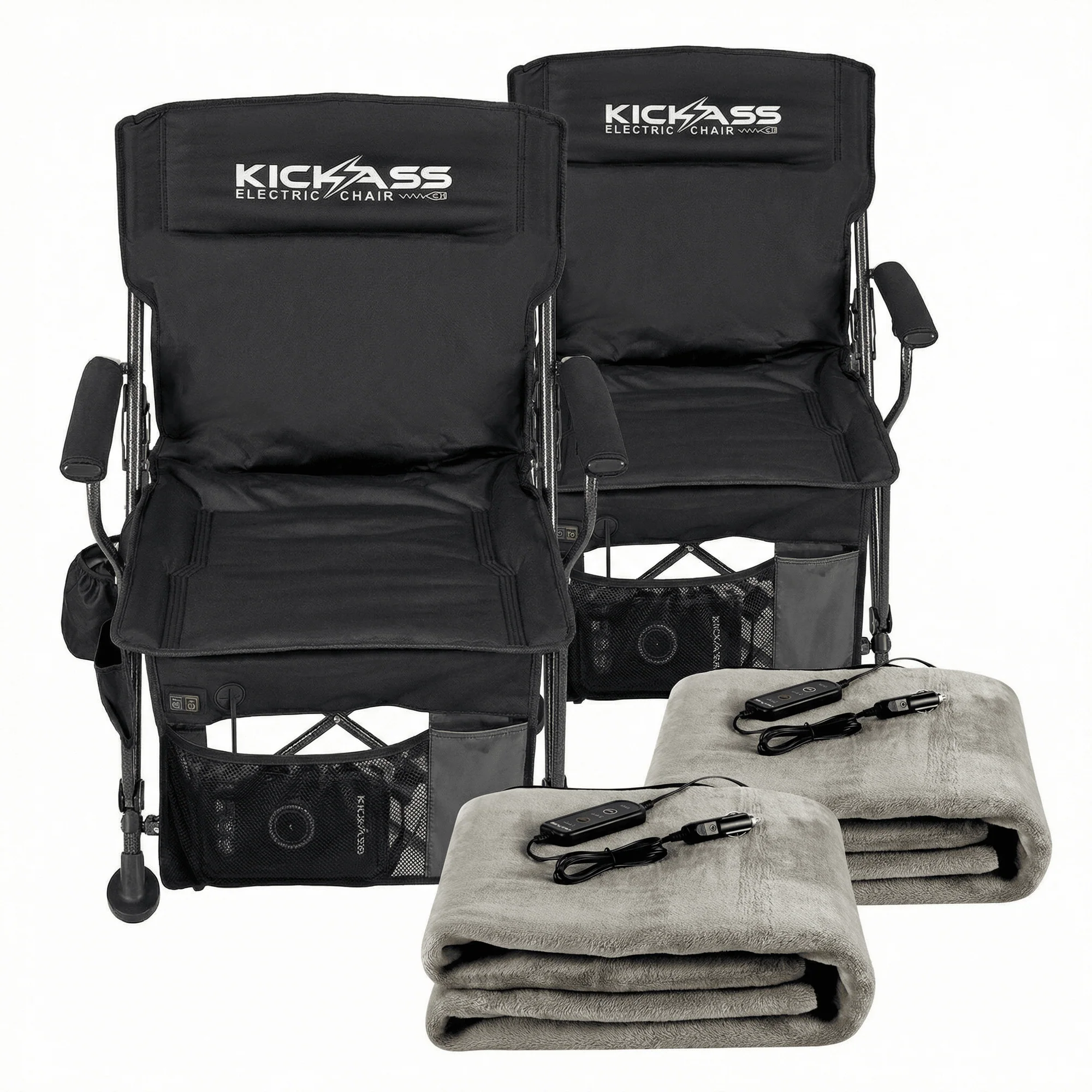KickAss Couples Electric Chair and Blanket Bundle