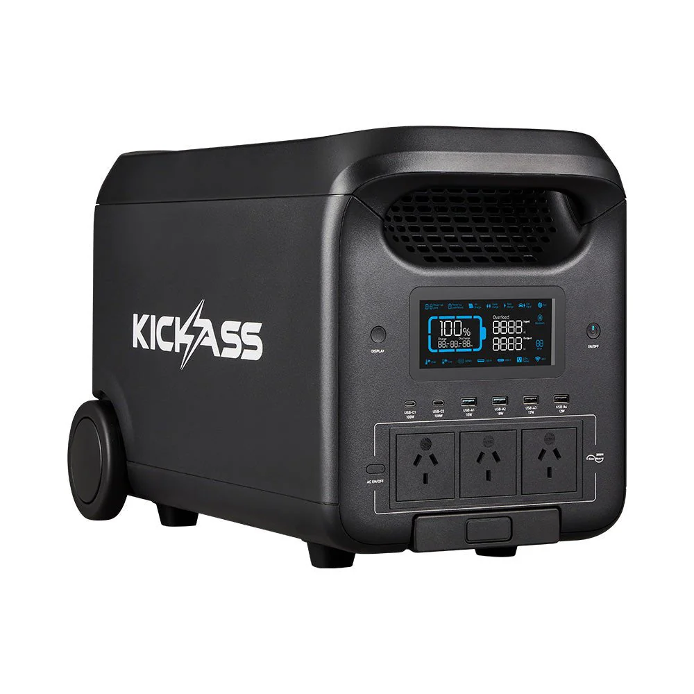 KickAss KickCharge 3000 Lithium Power Station, 200W DC Solar Blanket & 8B&S Extension Lead Bundle - Image 3