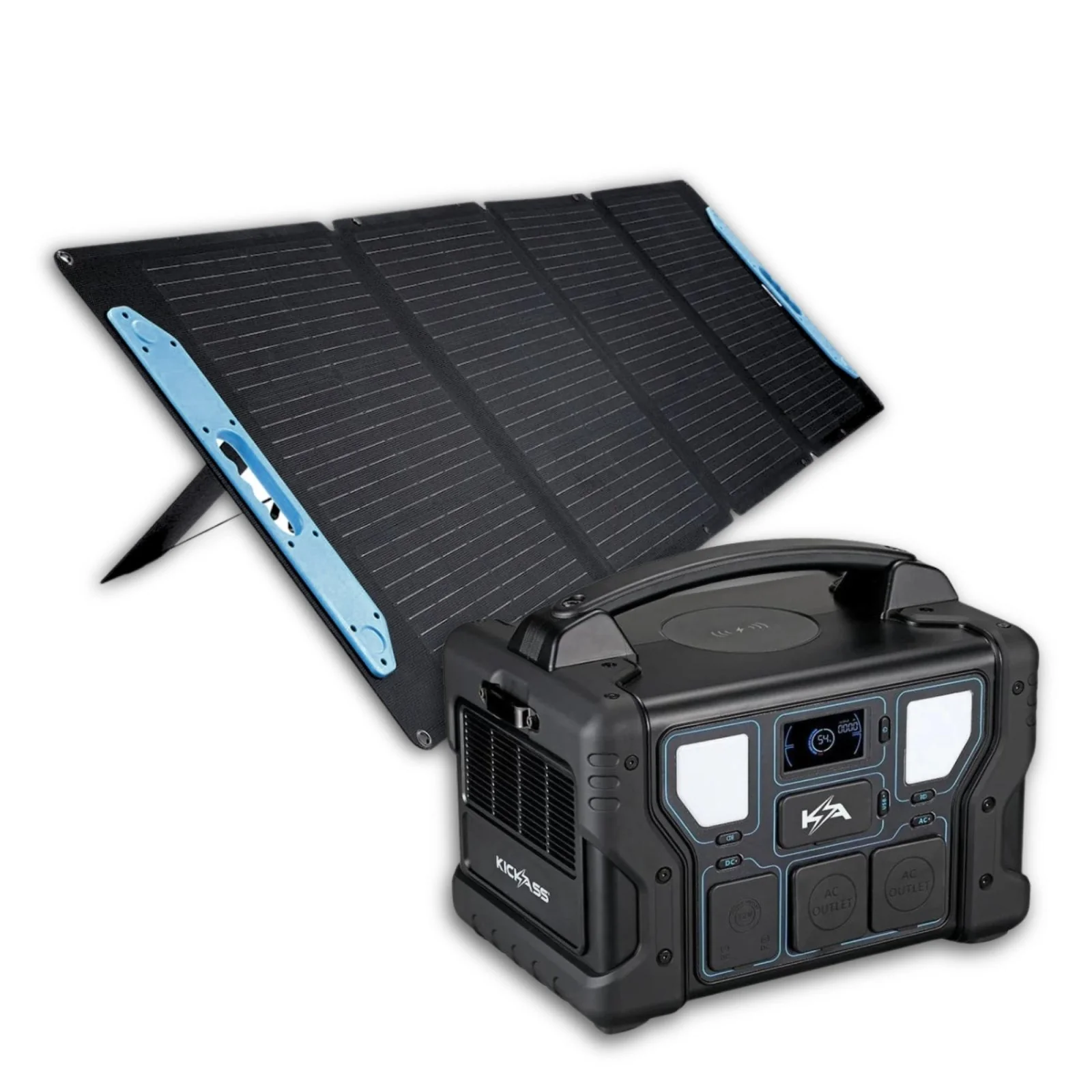 KickAss KickCharge 700W Power Station + 120W Solar Generator Kit