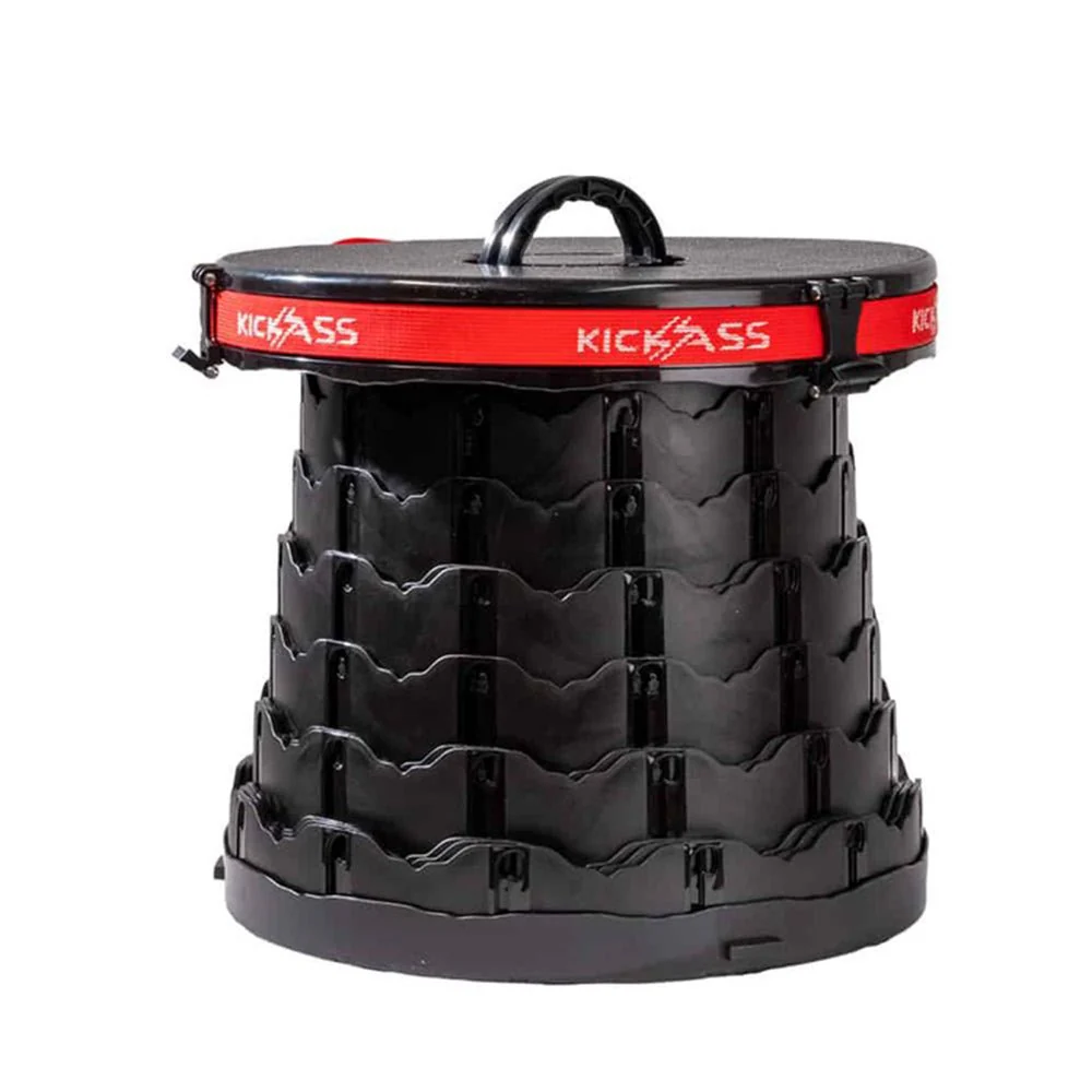 KickAss Large Portable Outdoor Pop Up Stool/Bin with Lid - Image 9