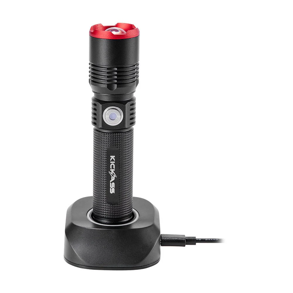 KickAss LED Torch Flashlight with Charging Dock & Wall Mount