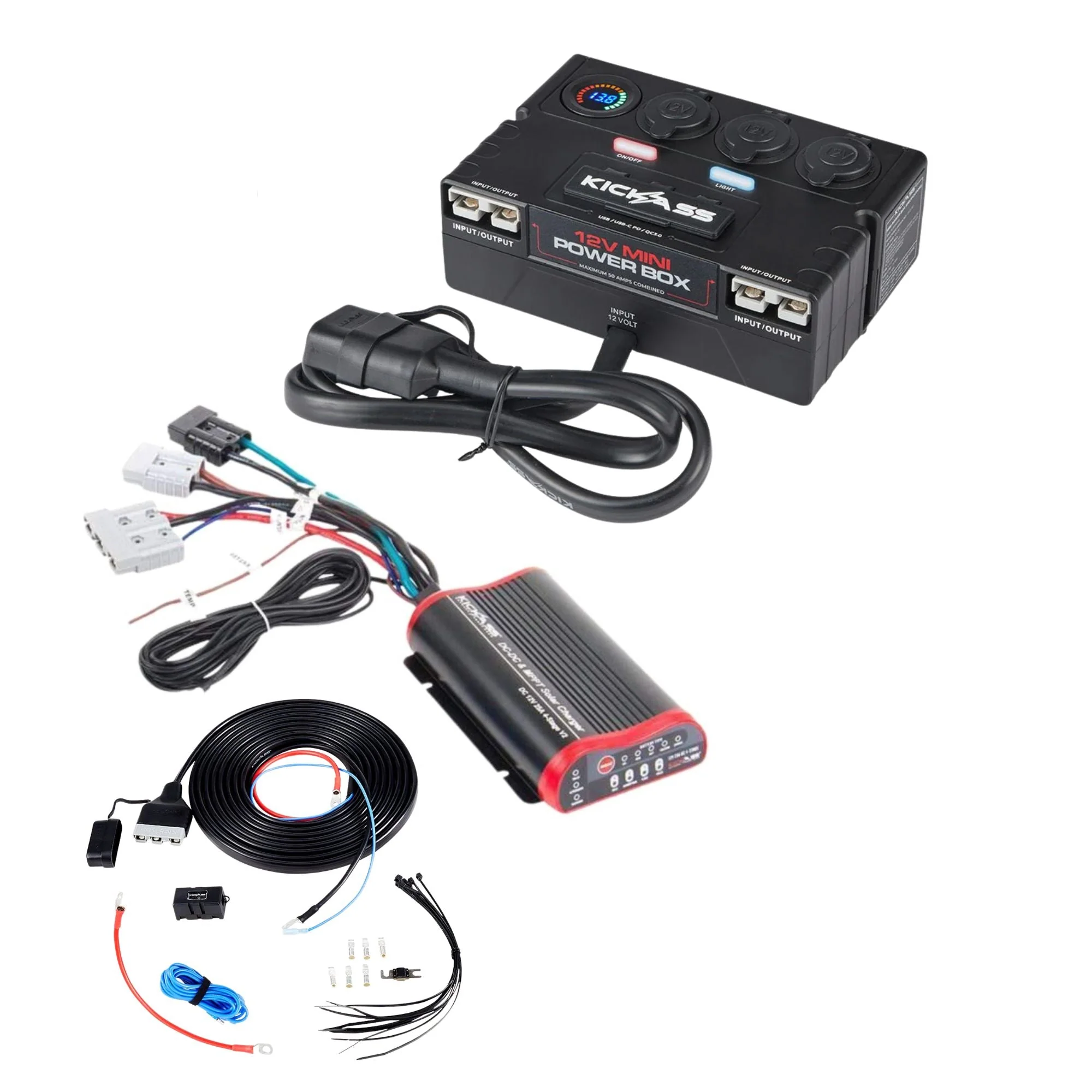 KickAss Mini 12V Control Box Bundle with 25A DCDC Charger & Wiring Kit