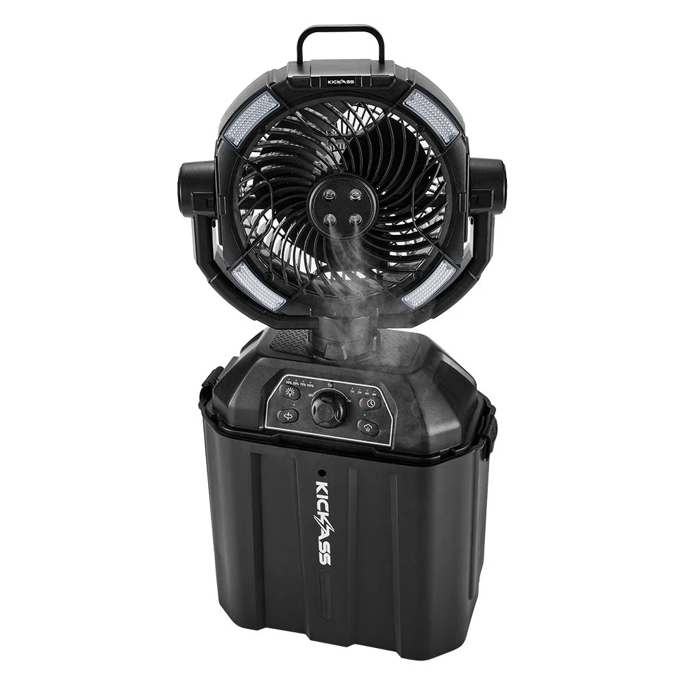 KickAss Portable 20,000mAh Misting Fan with LED & Power Bank for Camping - Image 5