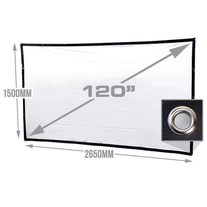 KickAss Portable Outdoor Cinema Projector Screen with Eyelets - 120"