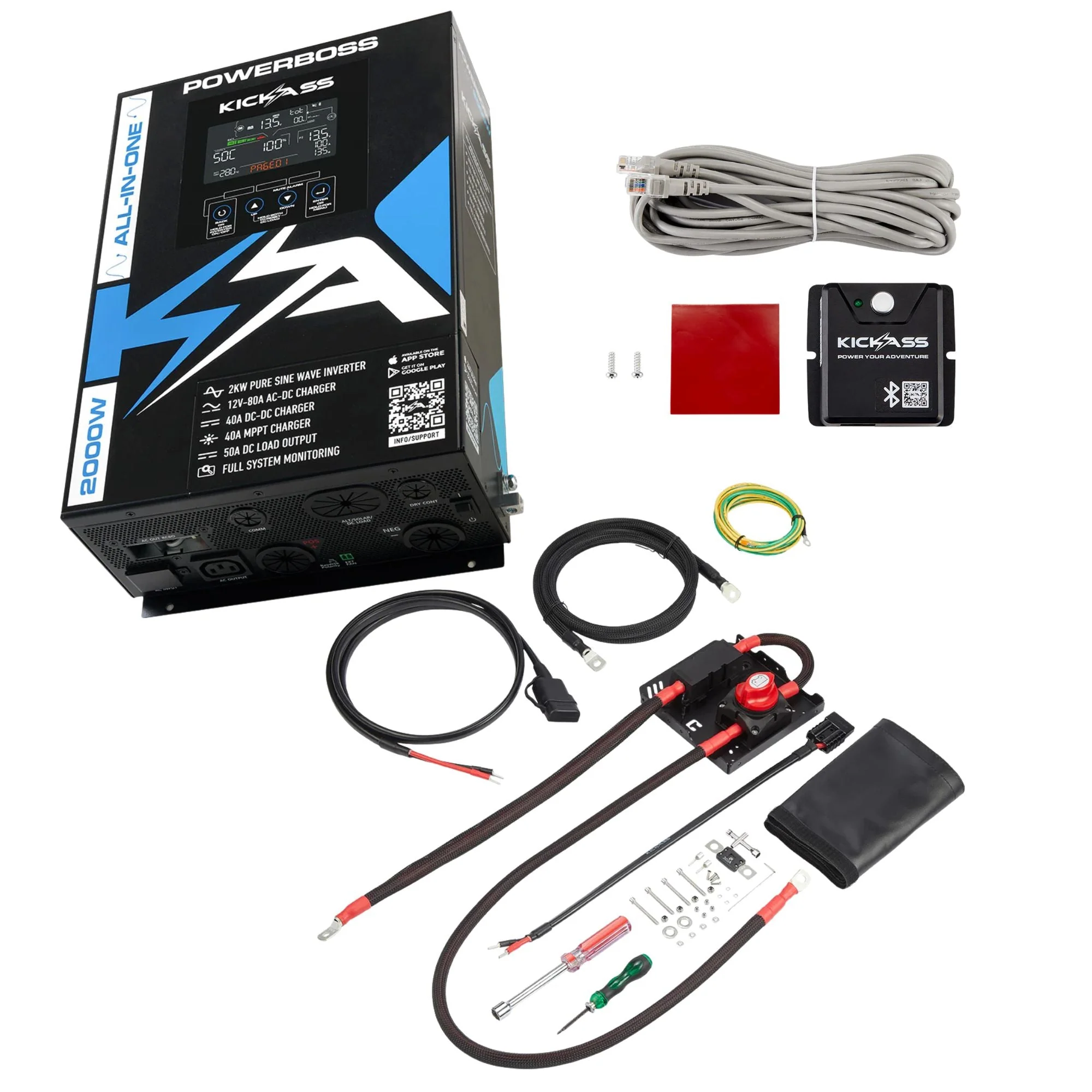 KickAss PowerBoss 2000W All-in-One Power System with Bluetooth and Plug & Play Kit - Image 2