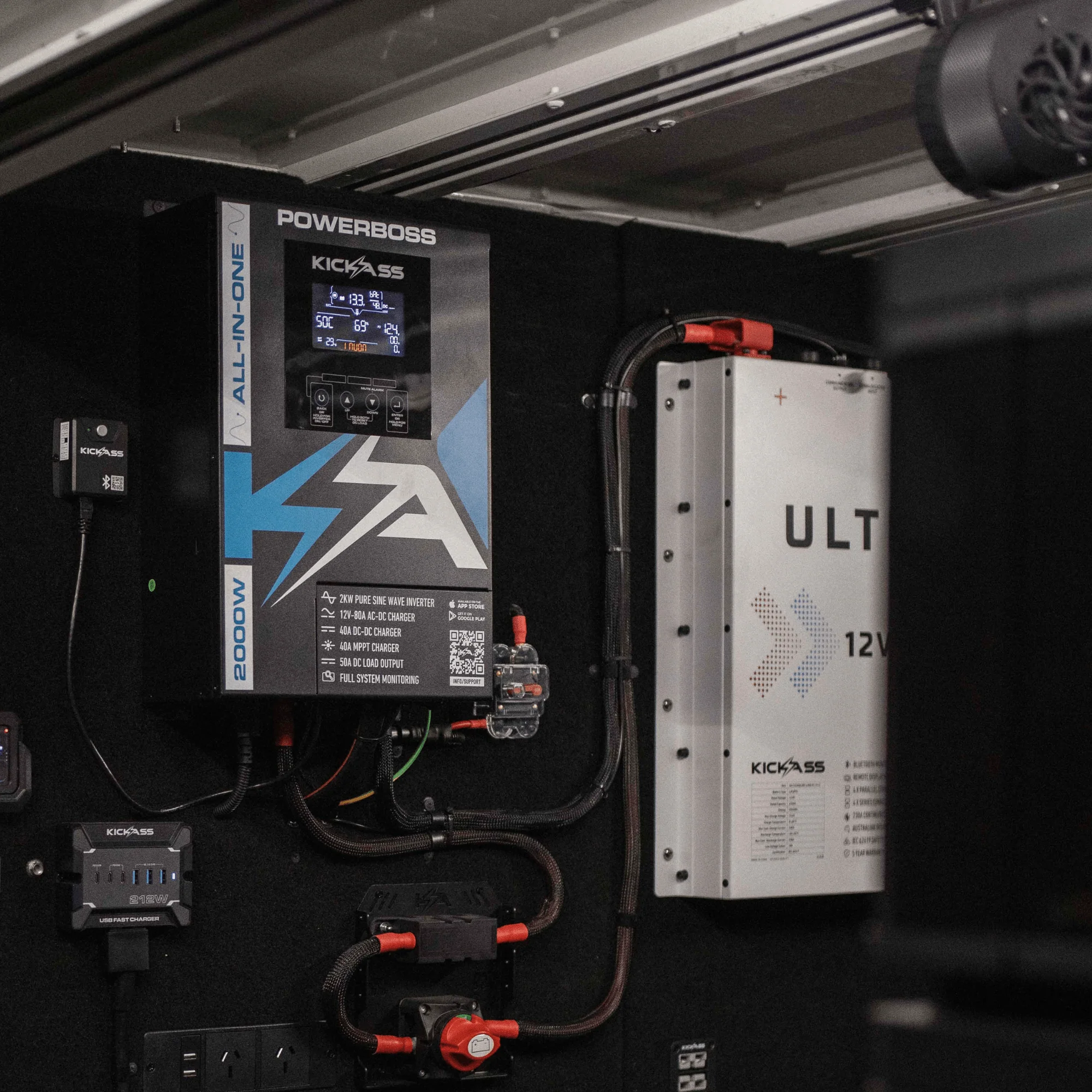 KickAss PowerBoss 2000W All-in-One Power System with Bluetooth and Plug & Play Kit - Image 3