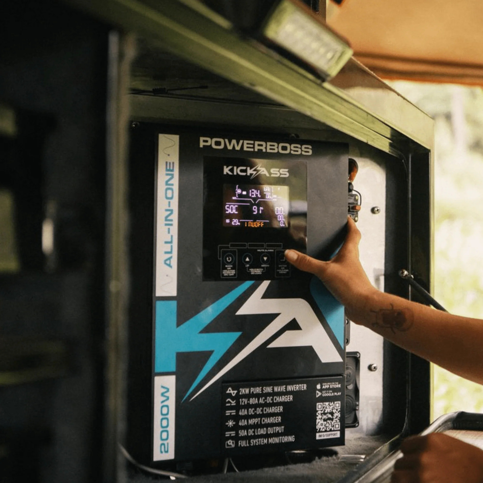 KickAss PowerBoss 2000W All-in-One Power System with Bluetooth and Plug & Play Kit - Image 4