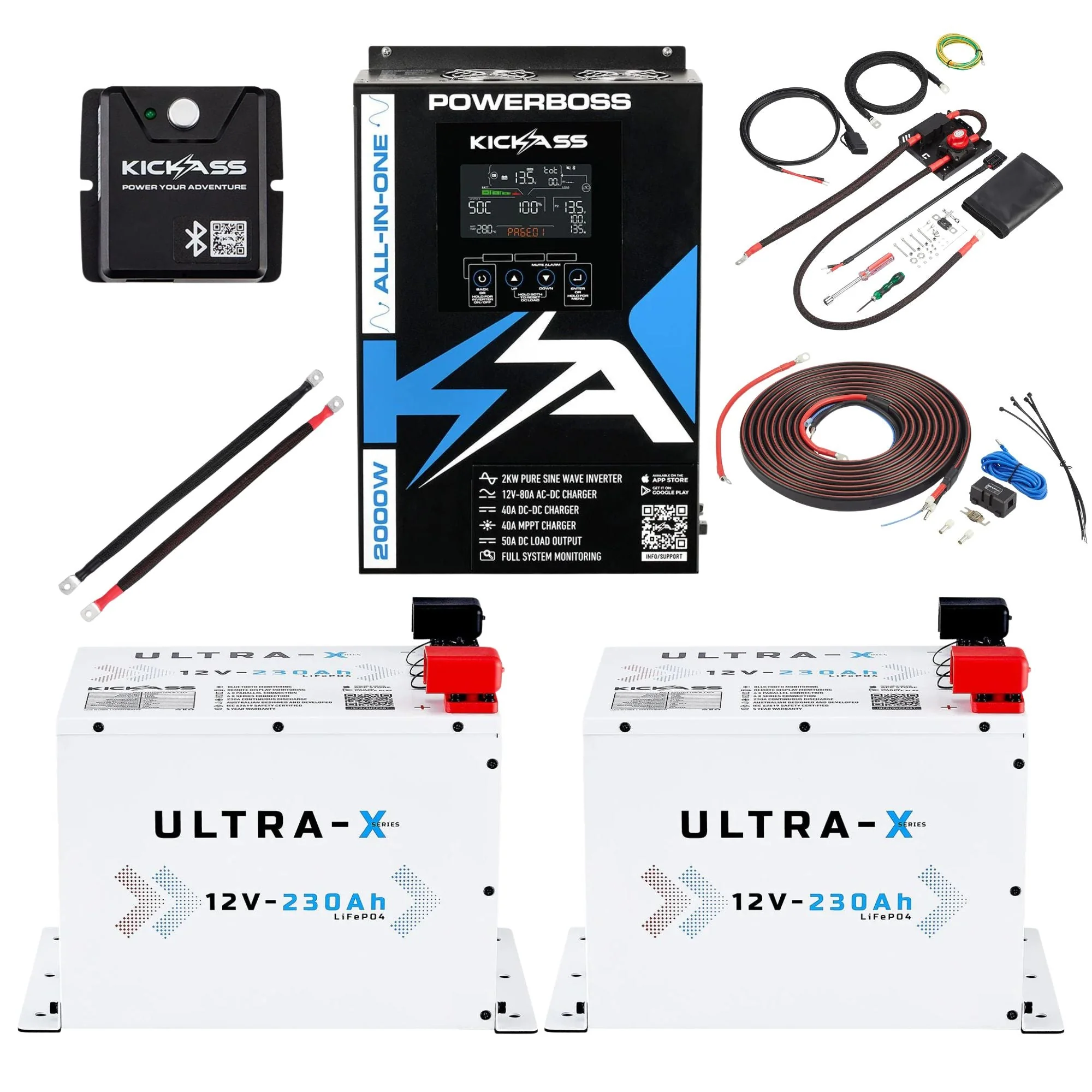 KickAss PowerBoss Canopy Base Kit with 460Ah Arctic White Lithium Batteries