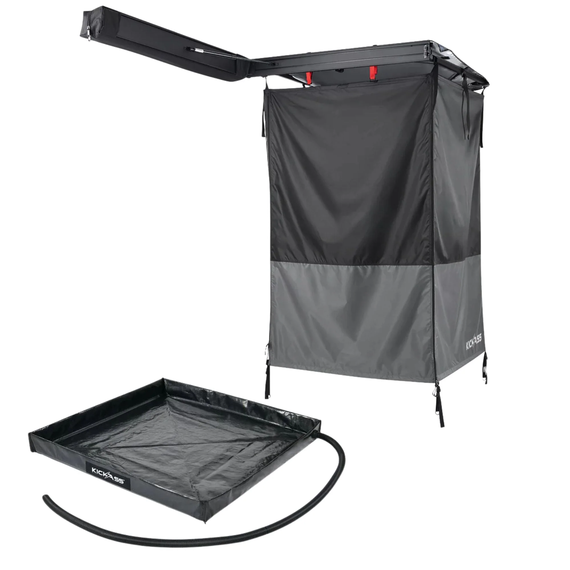 KickAss Premium Right Side Shower Awning + Base Bundle