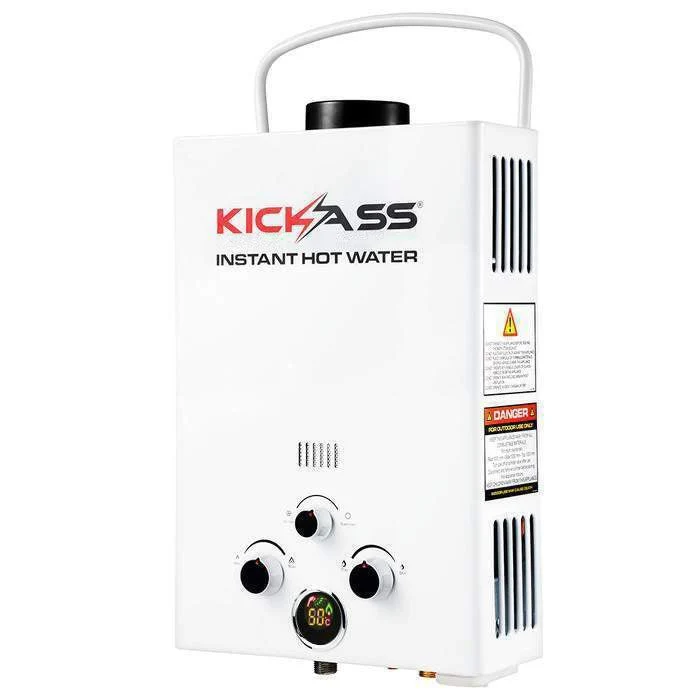 KickAss Premium Shower Awning in Blue & Instant Camping Hot Water System 6L Combo - Image 9