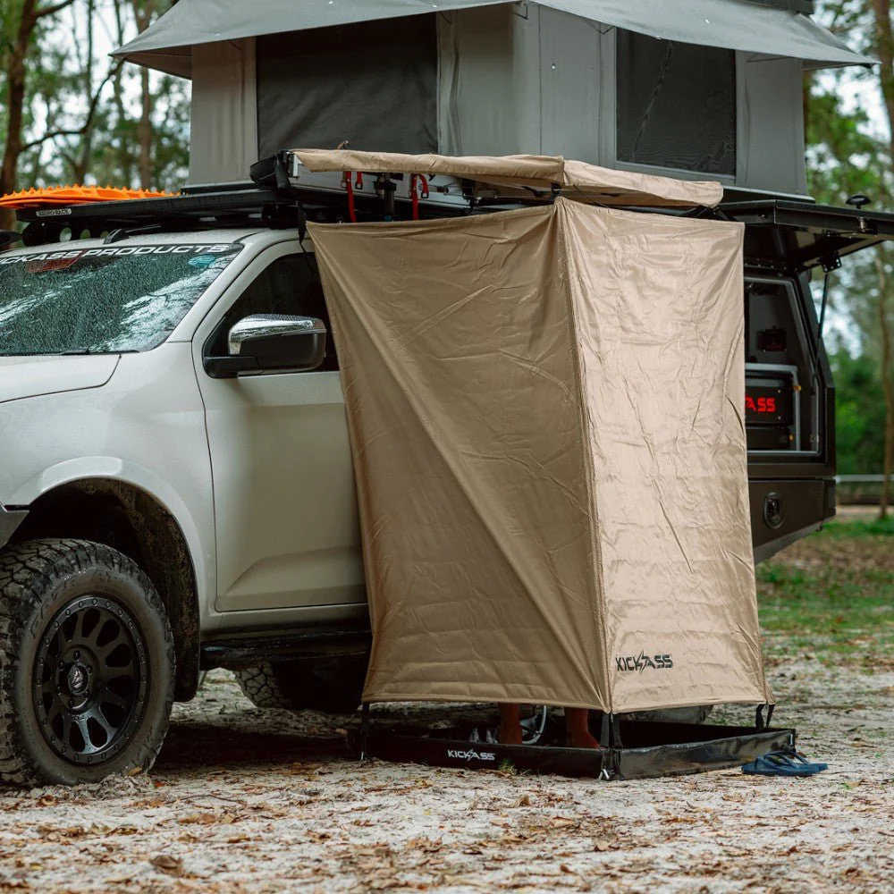 KickAss Premium Shower Awning with Roof & LED Light Strip - Image 4