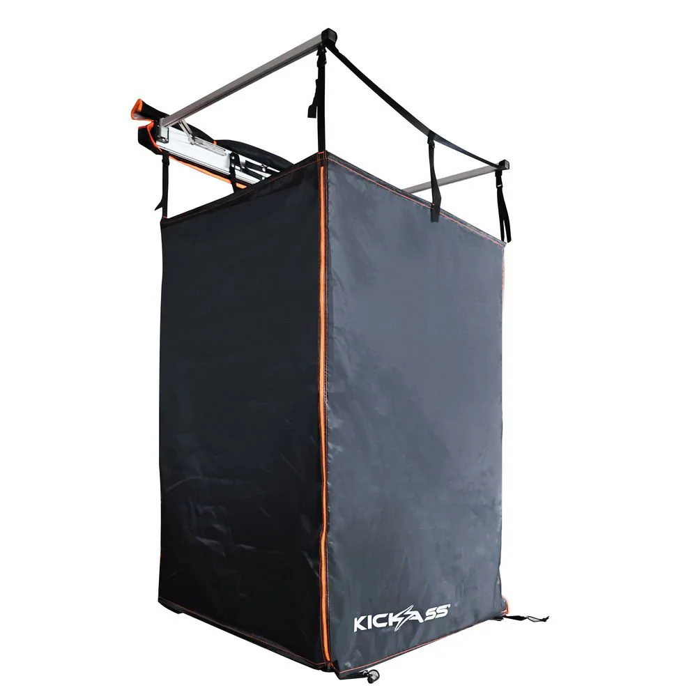 KickAss Premium Shower Awning - Black & Orange - Image 2