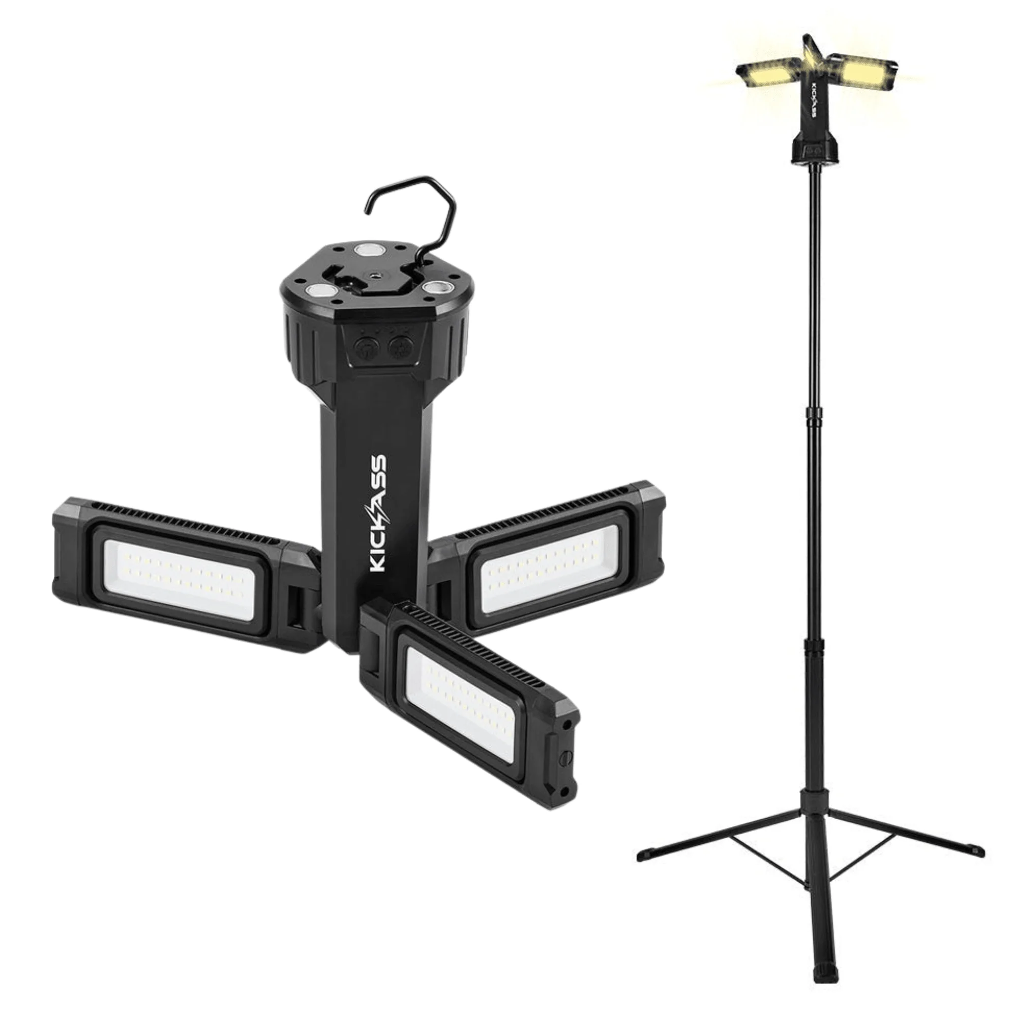 KickAss Rechargeable 2.2m Tripod Camping Light + 12V Anderson To USB Fast Charger Bundle - Image 2