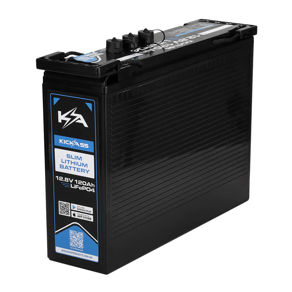 KickAss Smart 12V 120Ah Slimline Lithium Battery + 22A Smart Battery Charger Bundle - Image 2