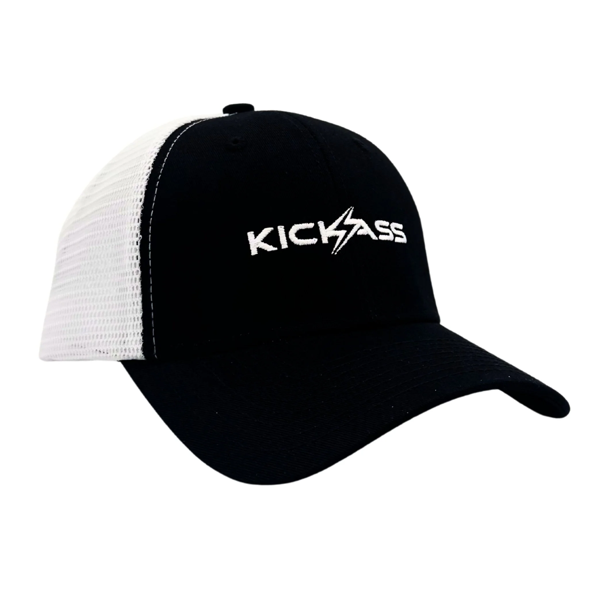 KickAss Snapback Trucker Cap - Black and White