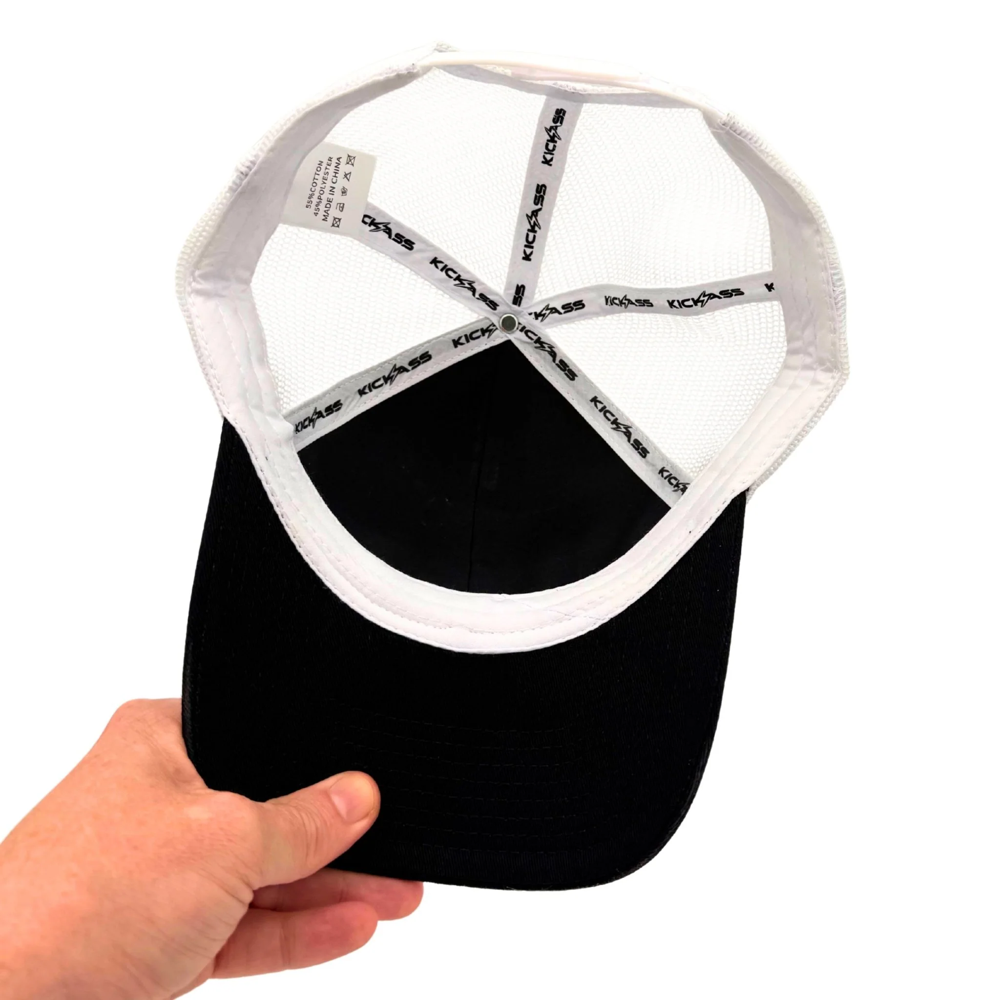 KickAss Snapback Trucker Cap - Black and White - Image 2