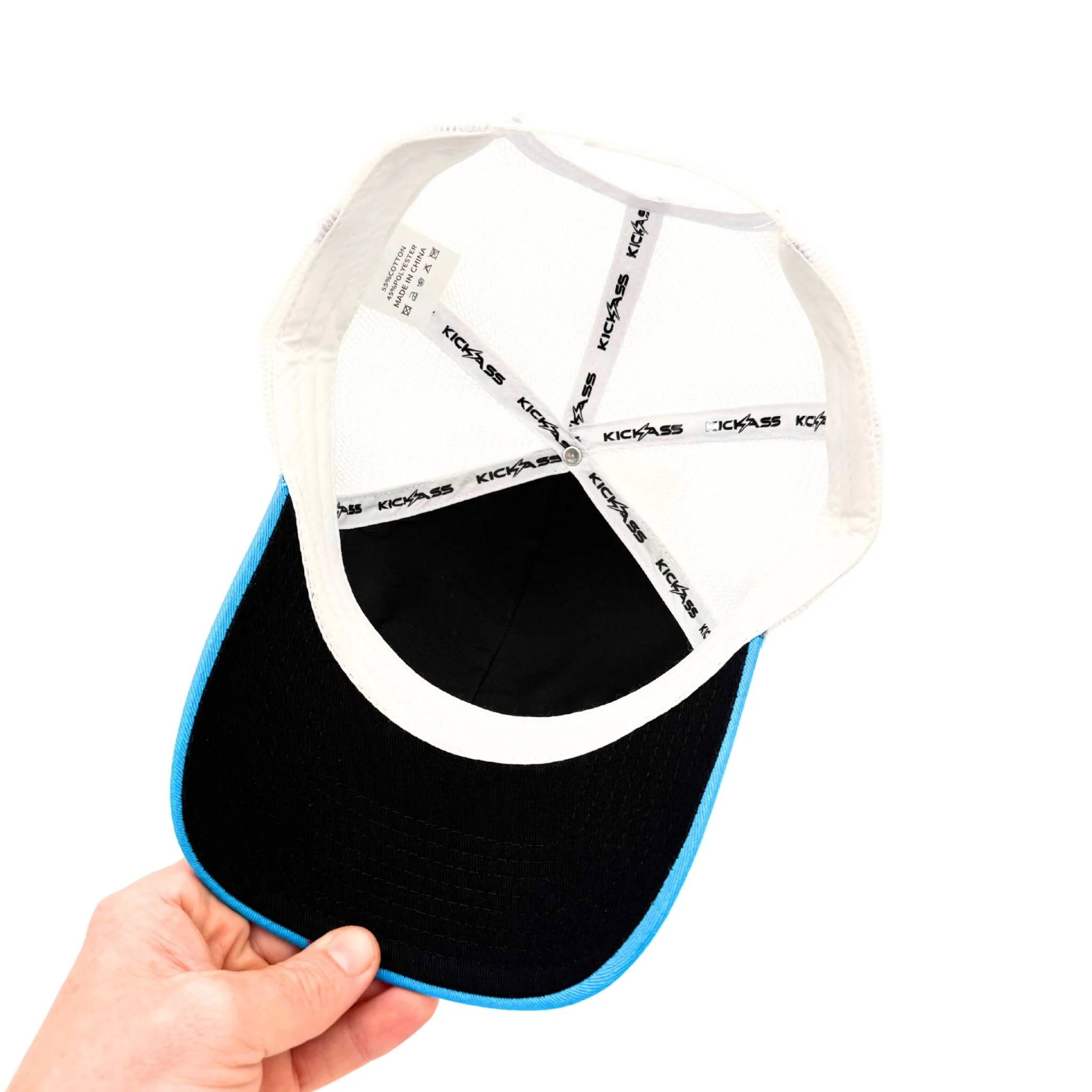KickAss Snapback Trucker Cap - Blue and White - Image 3